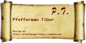 Pfefferman Tibor névjegykártya